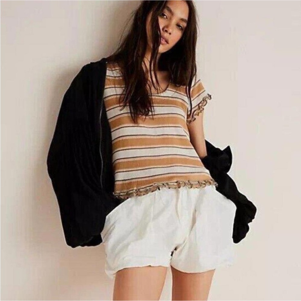 Free People Garner Tee XS Striped NWOT NEW Short Sleeve - Picture 4 of 6